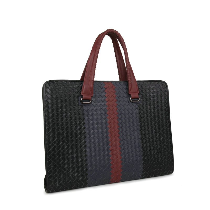 Bottega Veneta intrecciato briefcase BV98661 blue&black